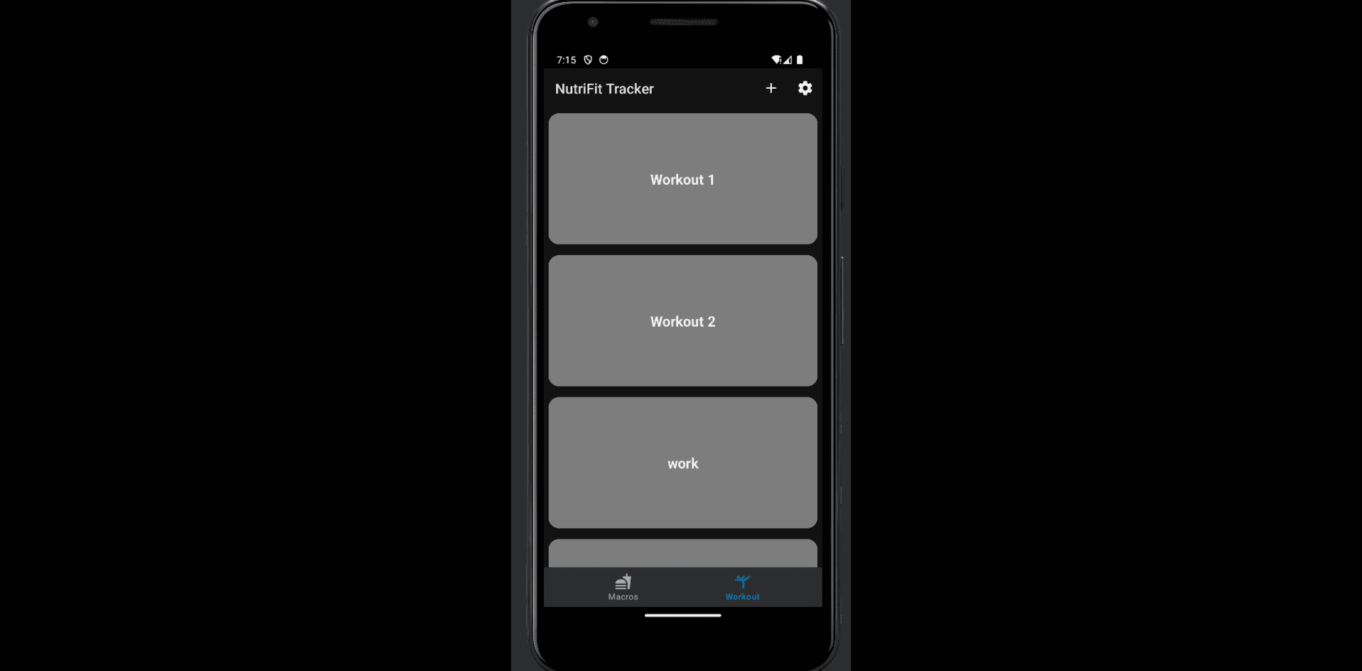 Workout Page