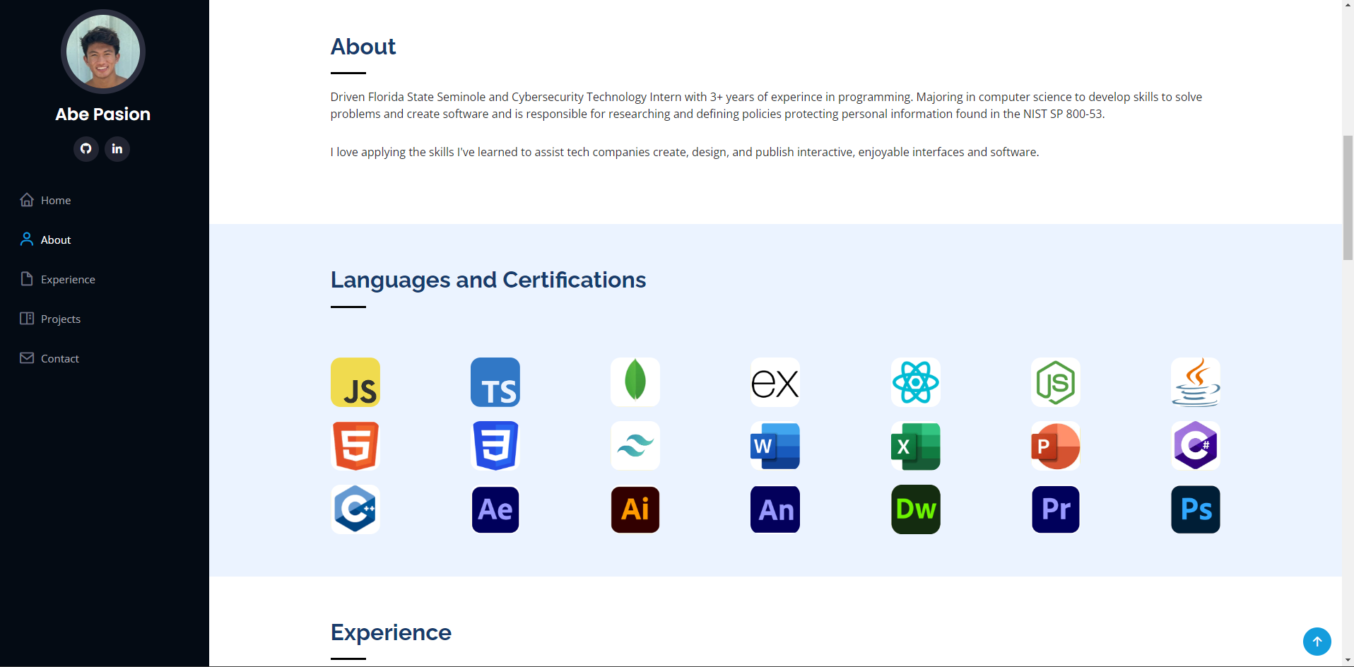Lang and Certs Page